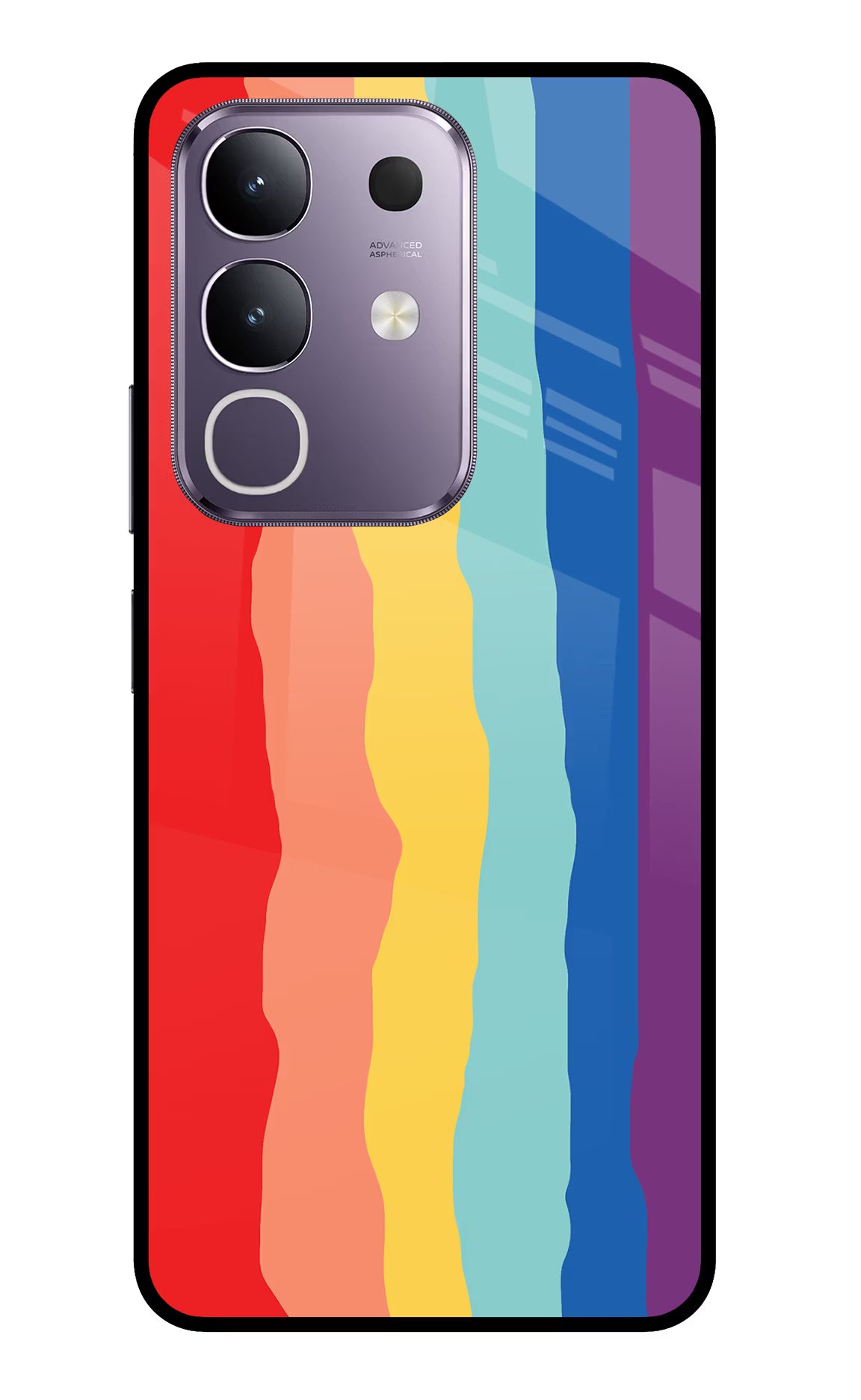 Rainbow Vivo T4x 5G Glass Case Back Cover by Casekaro