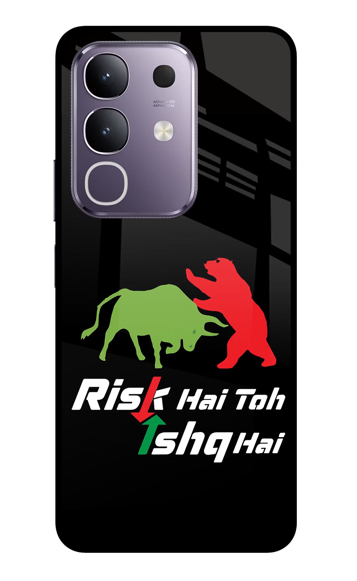 Risk Hai Toh Ishq Hai Vivo T4x 5G Glass Case Back Cover by Casekaro