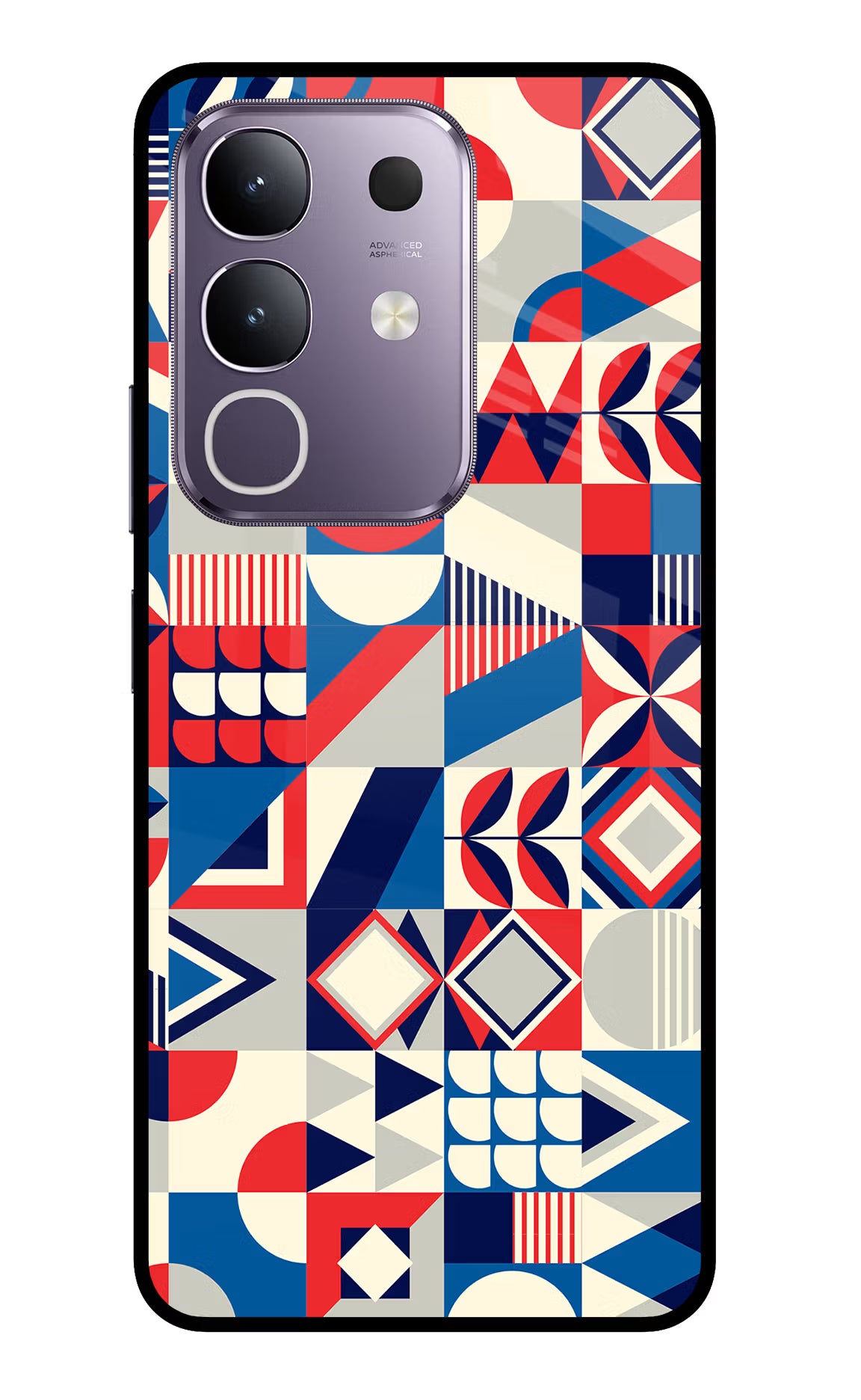 Colorful Pattern Vivo T4x 5G Glass Case Back Cover by Casekaro