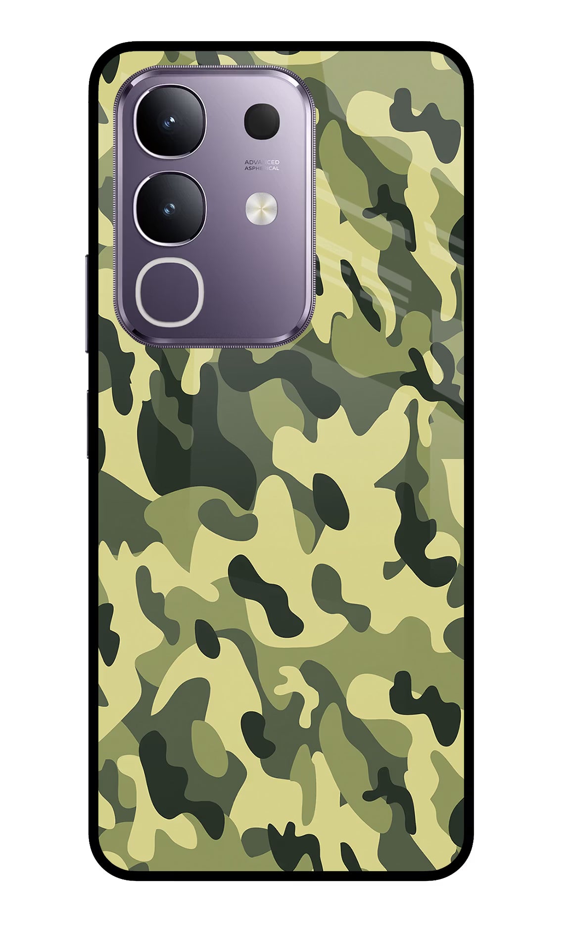 Camouflage Vivo T4x 5G Glass Case Back Cover by Casekaro