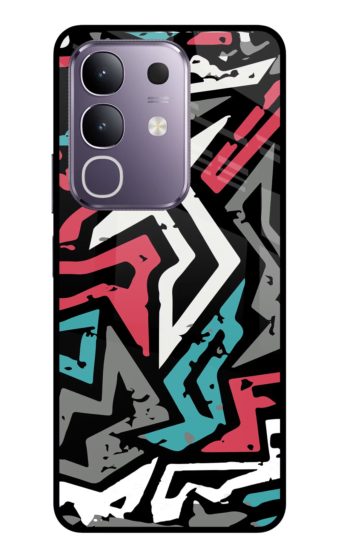 Geometric Graffiti Vivo T4x 5G Glass Case Back Cover by Casekaro