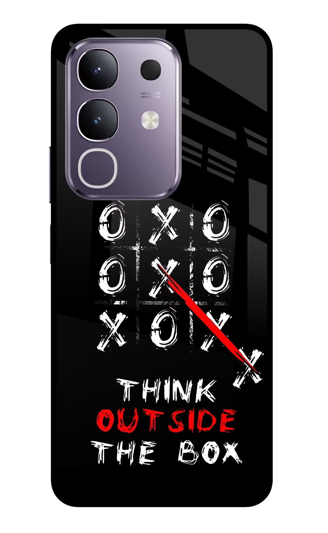 Think out of the BOX Vivo T4x 5G Glass Case Back Cover by Casekaro