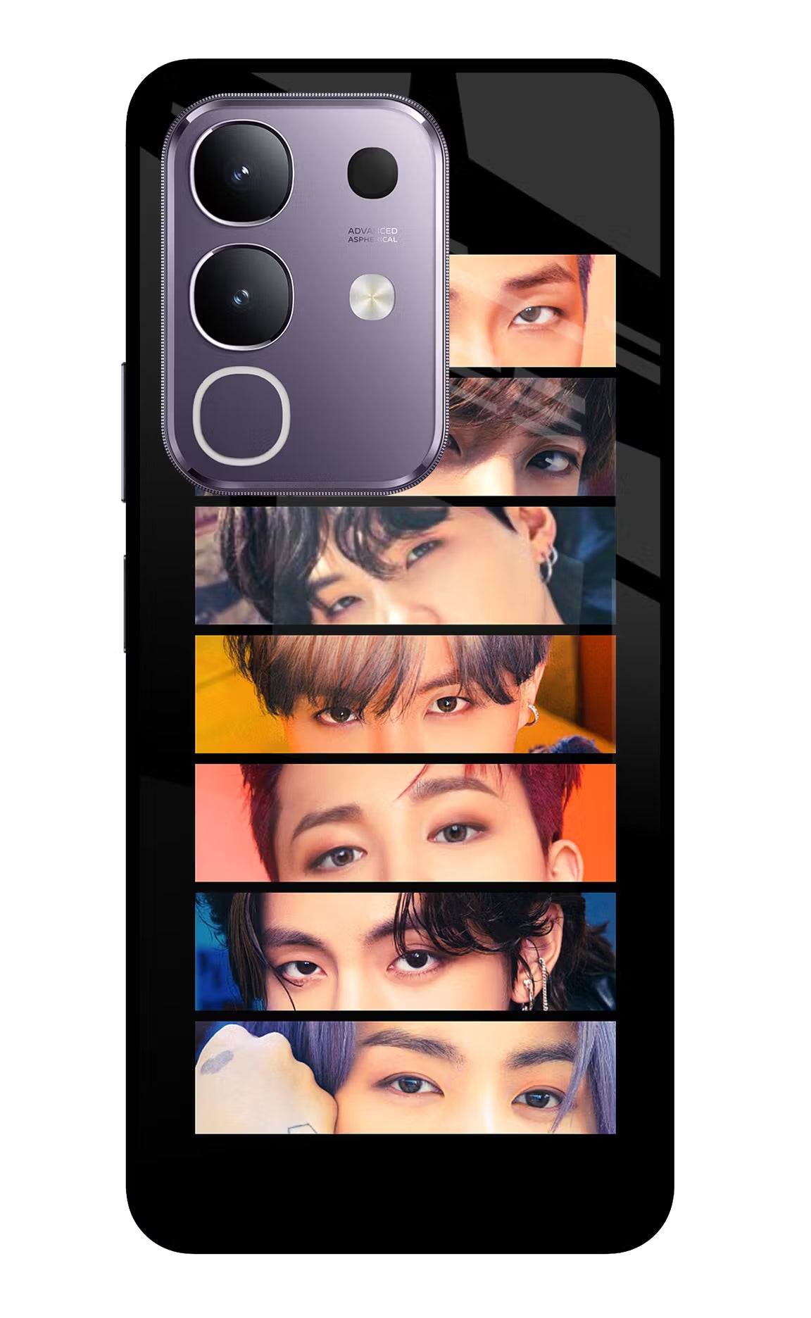 BTS Eyes Vivo T4x 5G Glass Case Back Cover by Casekaro