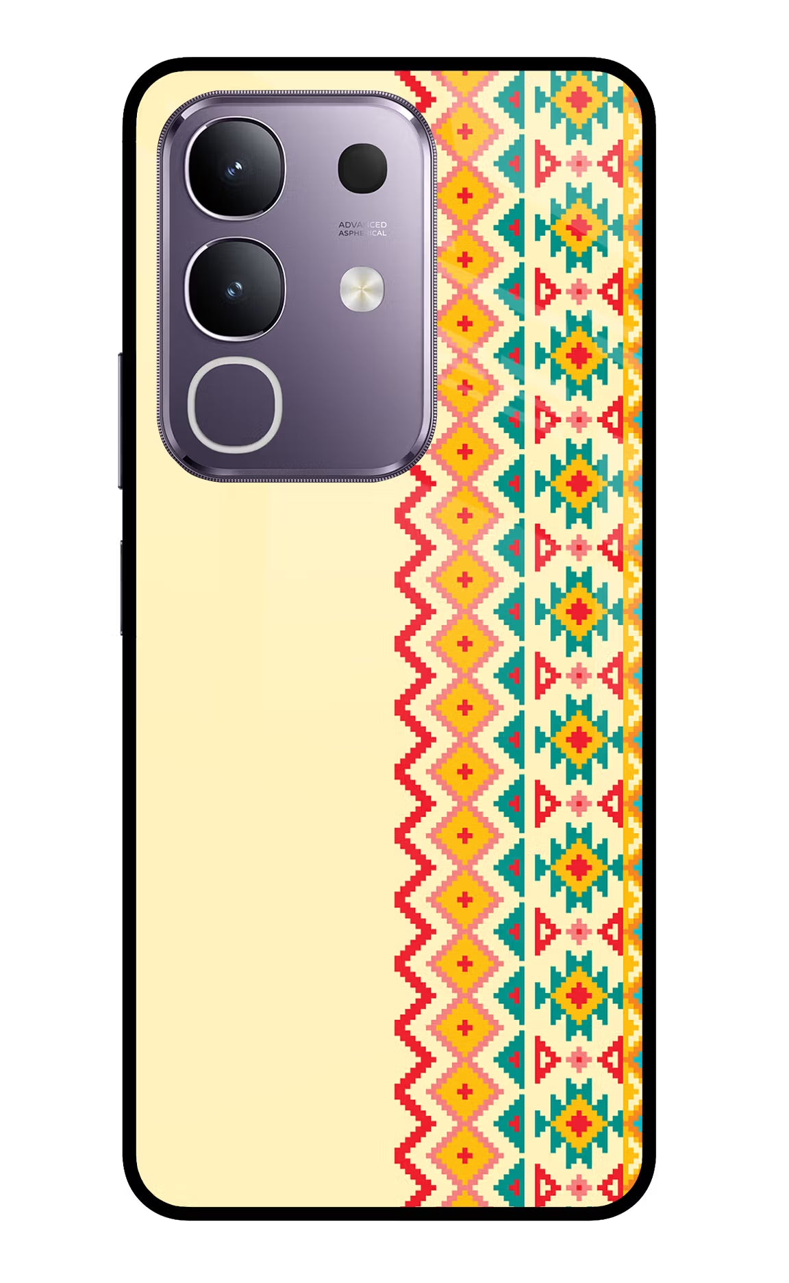 Ethnic Seamless Vivo T4x 5G Glass Case Back Cover by Casekaro
