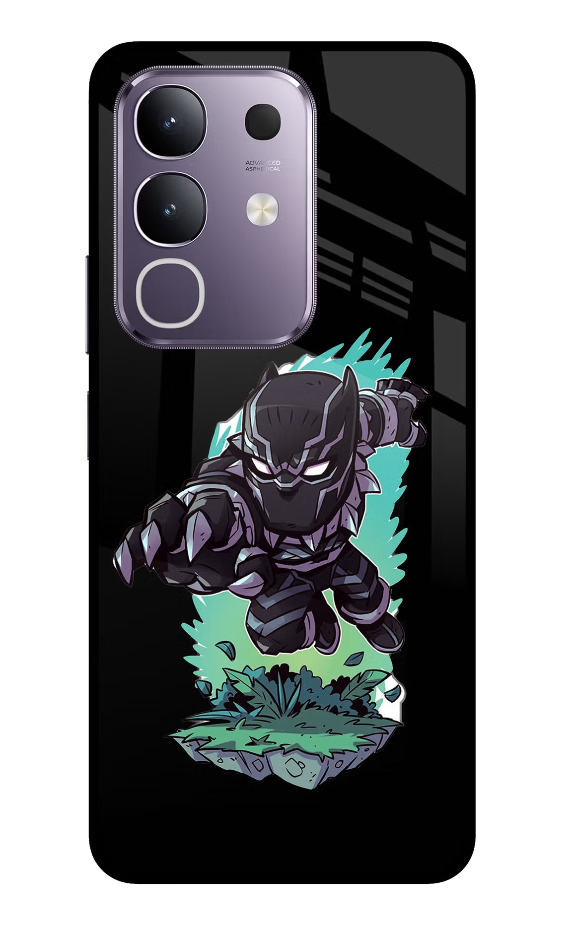 Black Panther Vivo T4x 5G Glass Case Back Cover by Casekaro