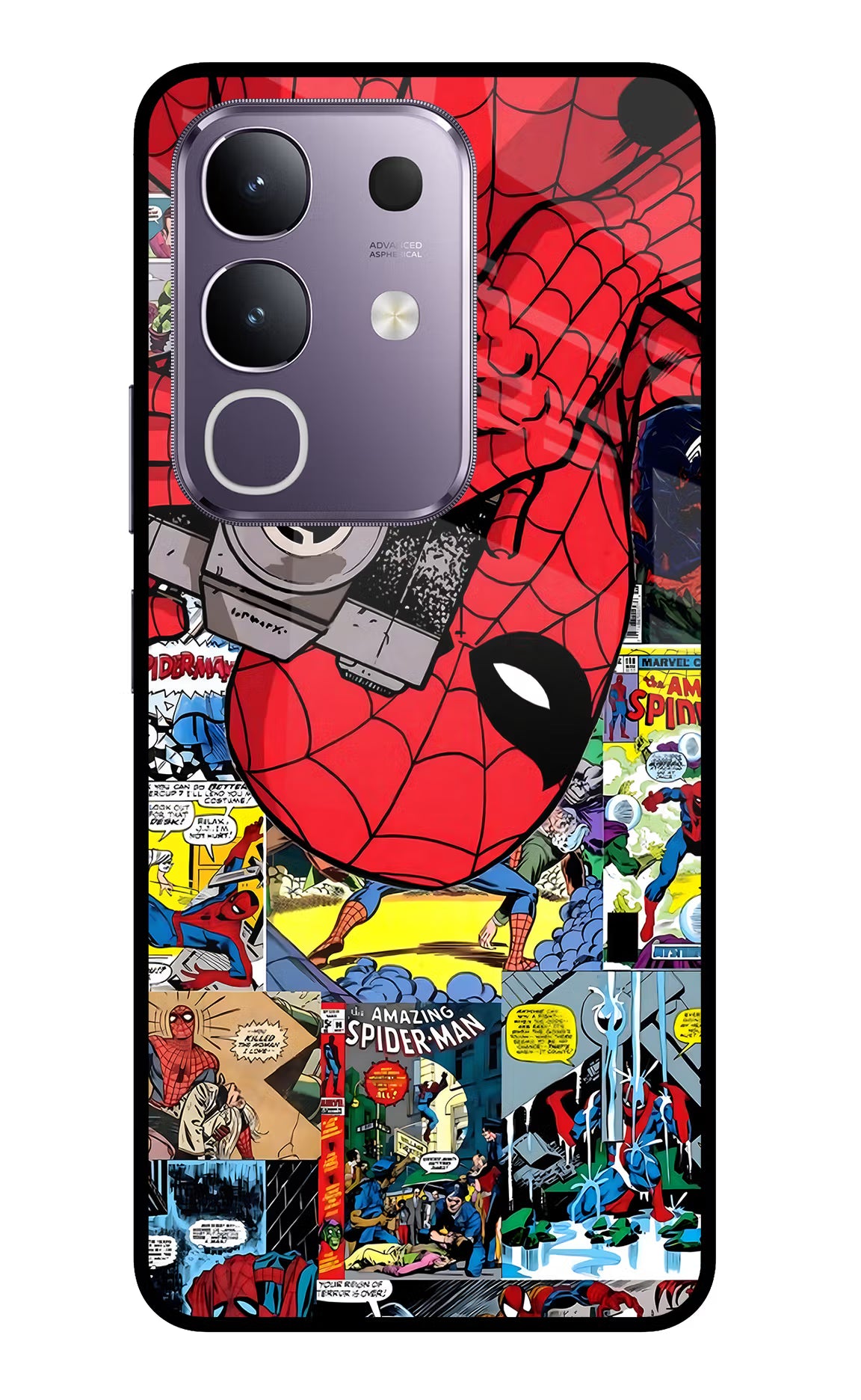 Spider Man Vivo T4x 5G Glass Case Back Cover by Casekaro