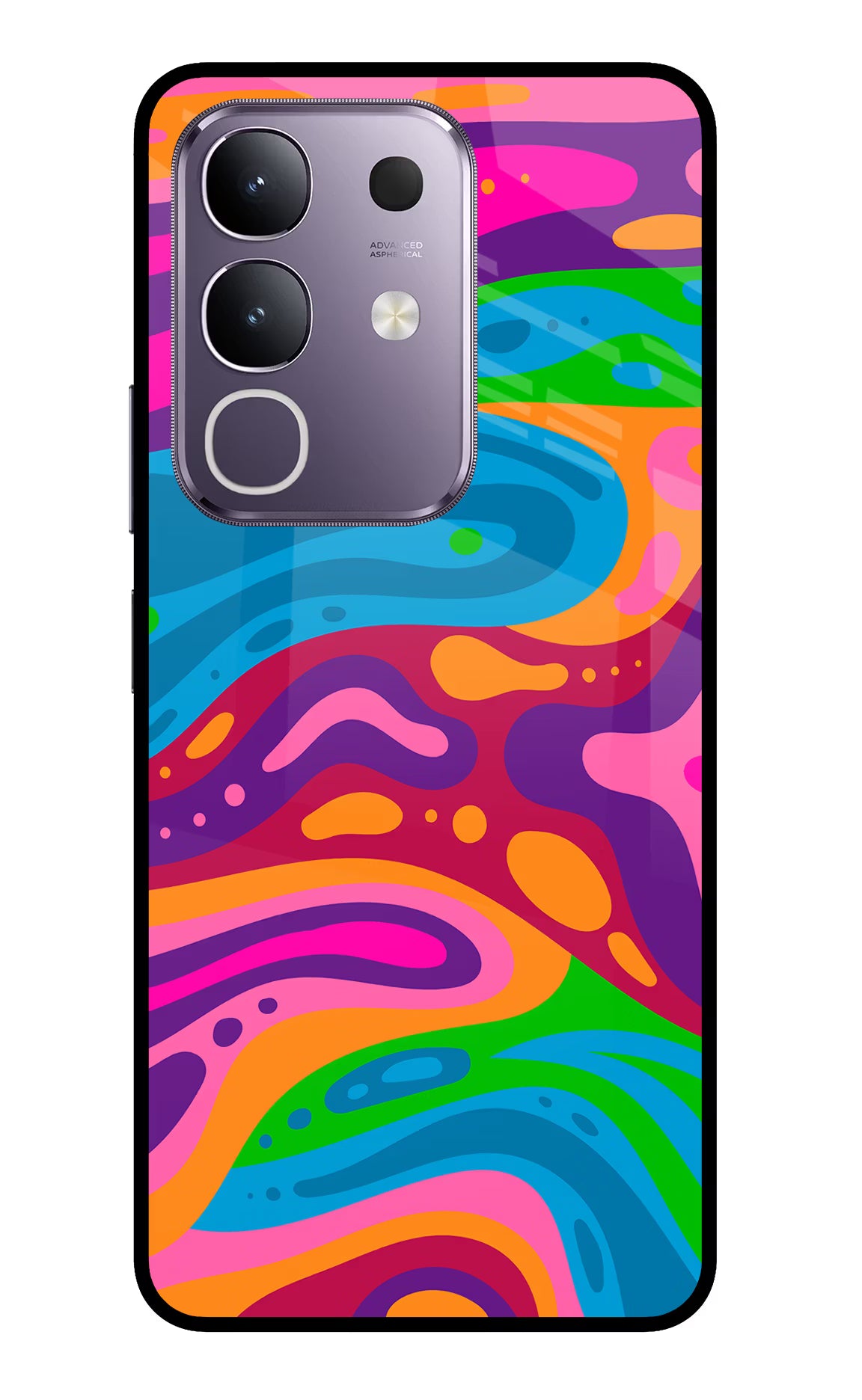 Trippy Pattern Vivo T4x 5G Glass Case Back Cover by Casekaro