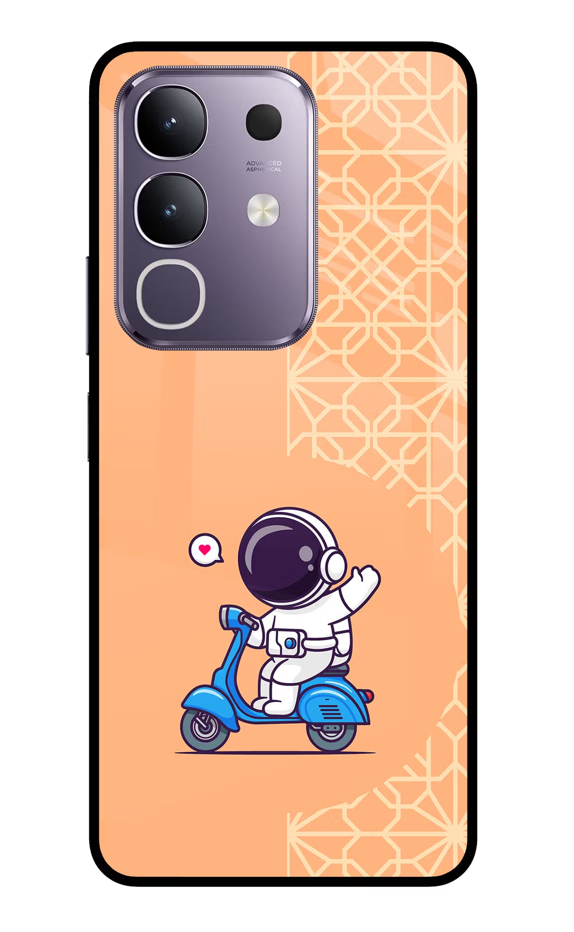 Cute Astronaut Riding Vivo T4x 5G Glass Case Back Cover by Casekaro