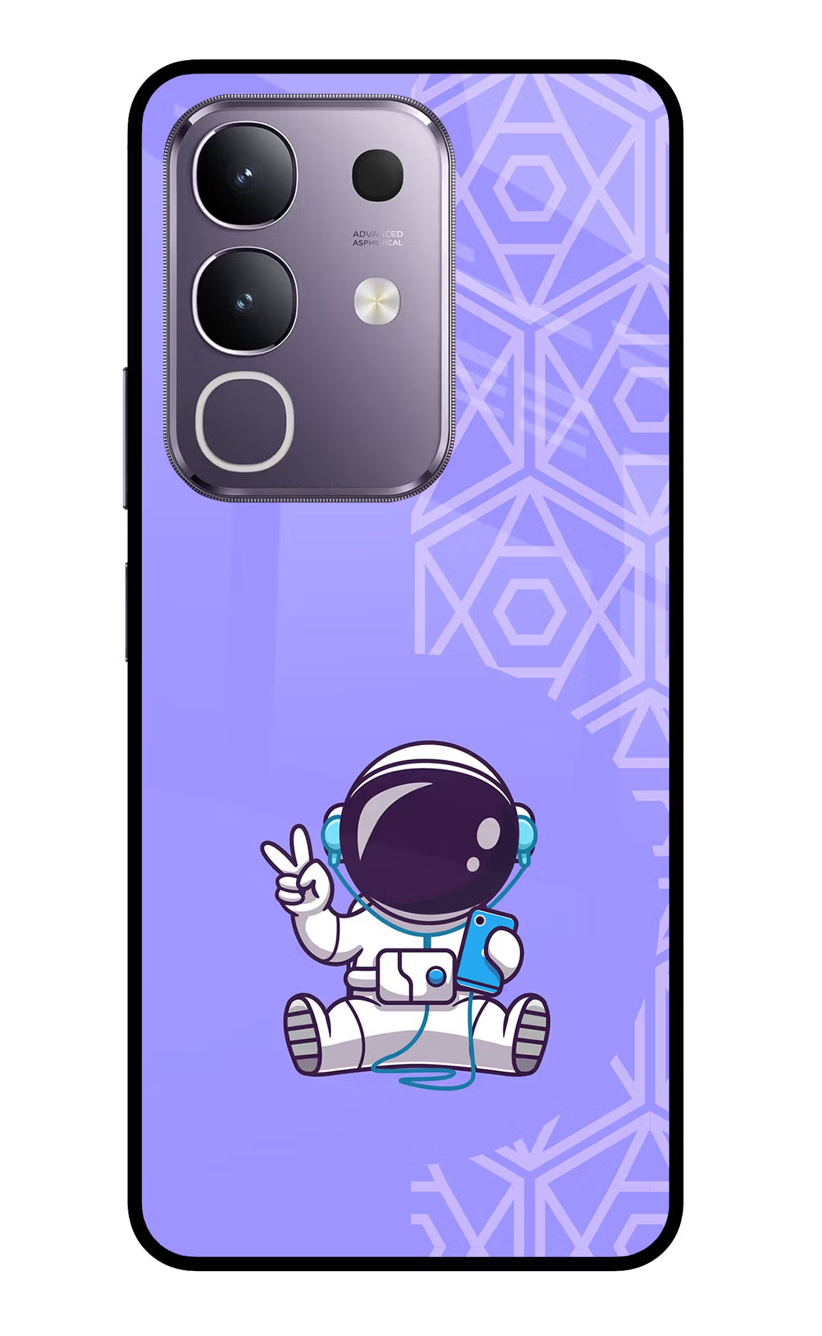 Cute Astronaut Chilling Vivo T4x 5G Glass Case Back Cover by Casekaro