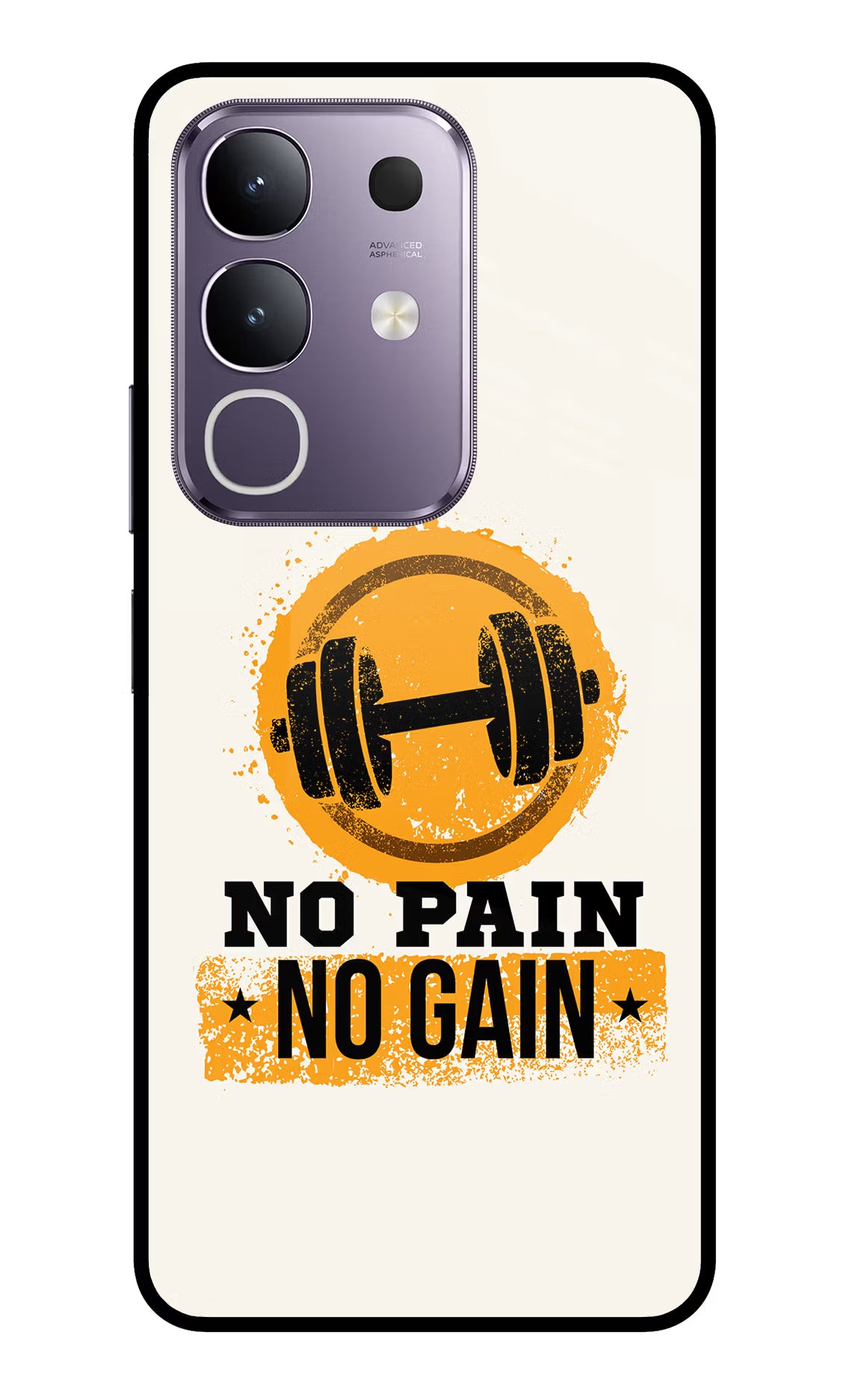 No Pain No Gain Vivo T4x 5G Glass Case Back Cover by Casekaro