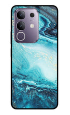 Blue Glitter Marble Vivo T4x 5G Glass Case