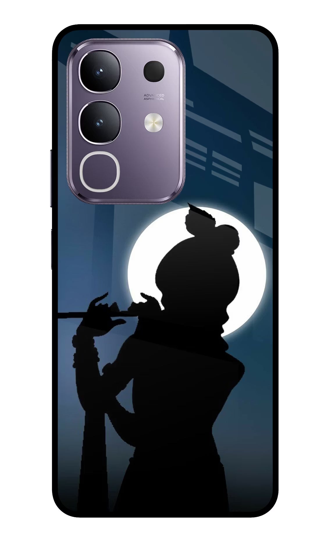Shri Krishna Silhouette Vivo T4x 5G Glass Case Back Cover by Casekaro
