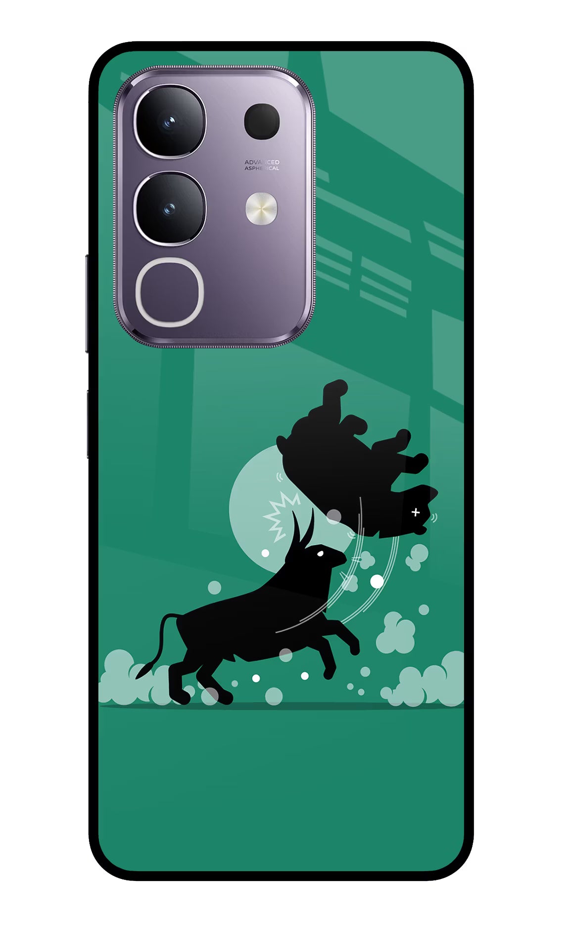 Bull Conqueror Vivo T4x 5G Glass Case Back Cover by Casekaro