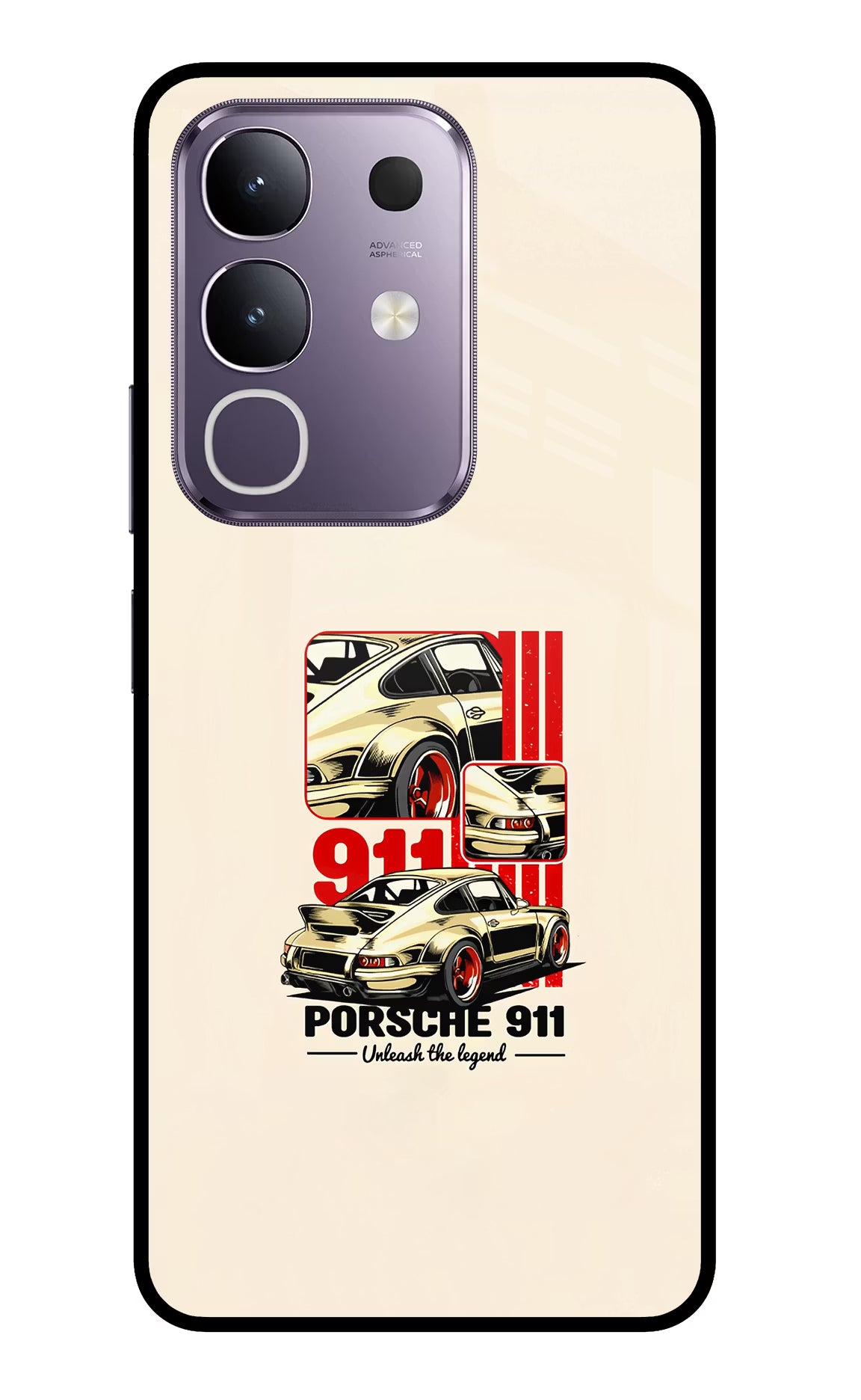 Classic Porsche 911 Vivo T4x 5G Glass Case Back Cover by Casekaro