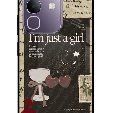 I am just a girl Vivo T4x 5G Glass Case