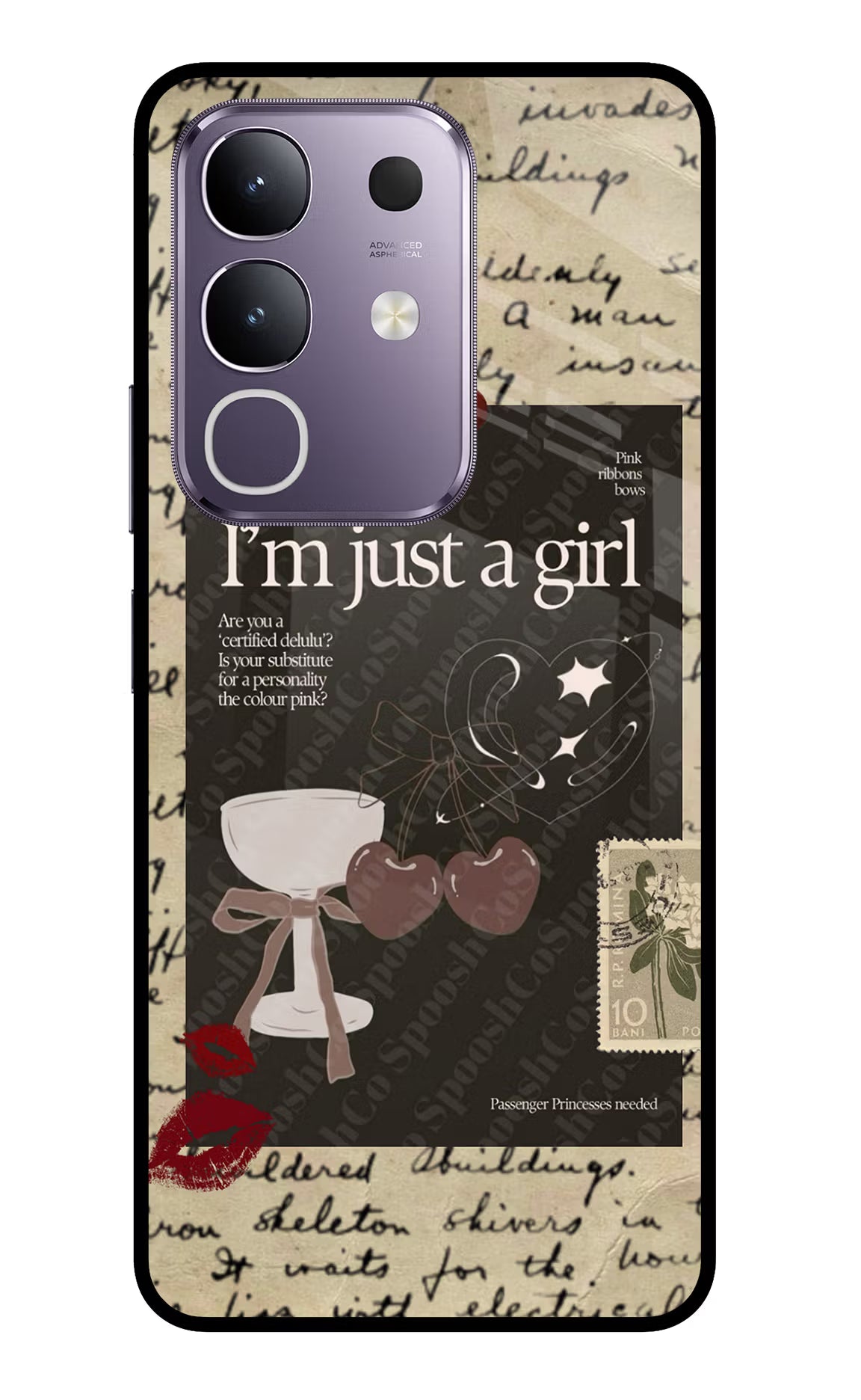 I am just a girl Vivo T4x 5G Glass Case