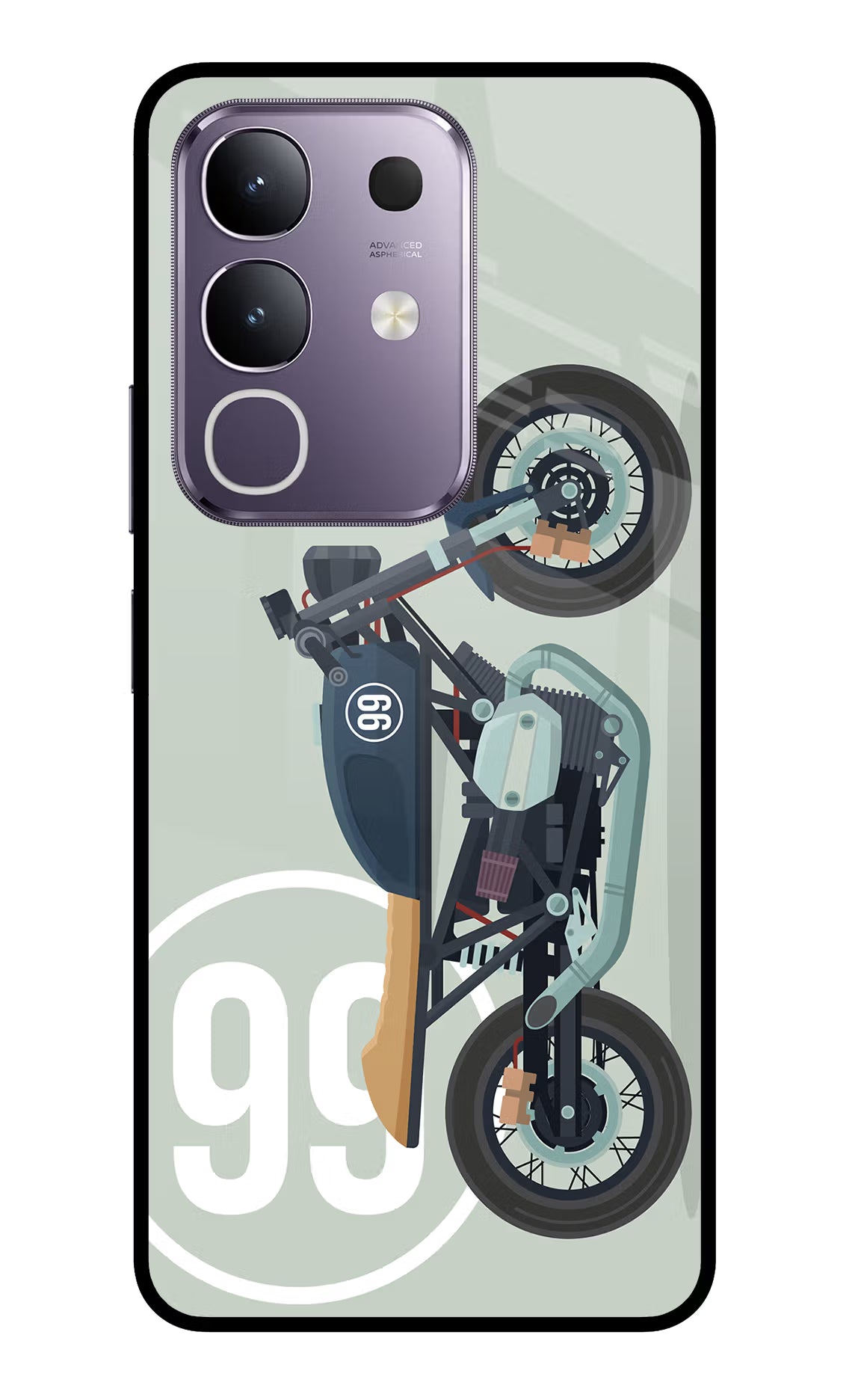 Classic Cafe Racer 99 Vivo T4x 5G Glass Case Back Cover by Casekaro