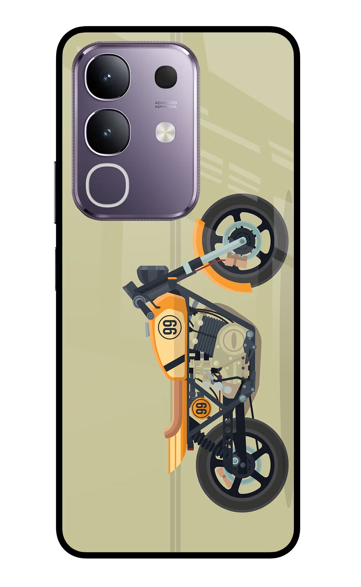 Vertical Speedster Vivo T4x 5G Glass Case Back Cover by Casekaro
