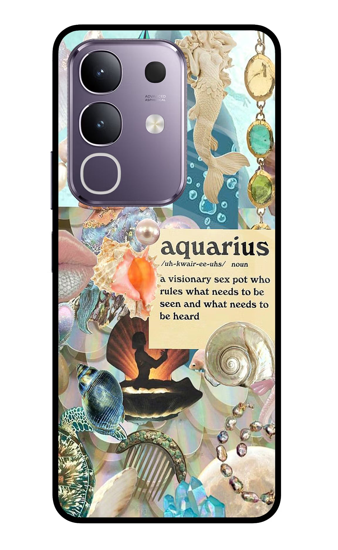 Aquarius Zodiac Vivo T4x 5G Glass Case Back Cover by Casekaro
