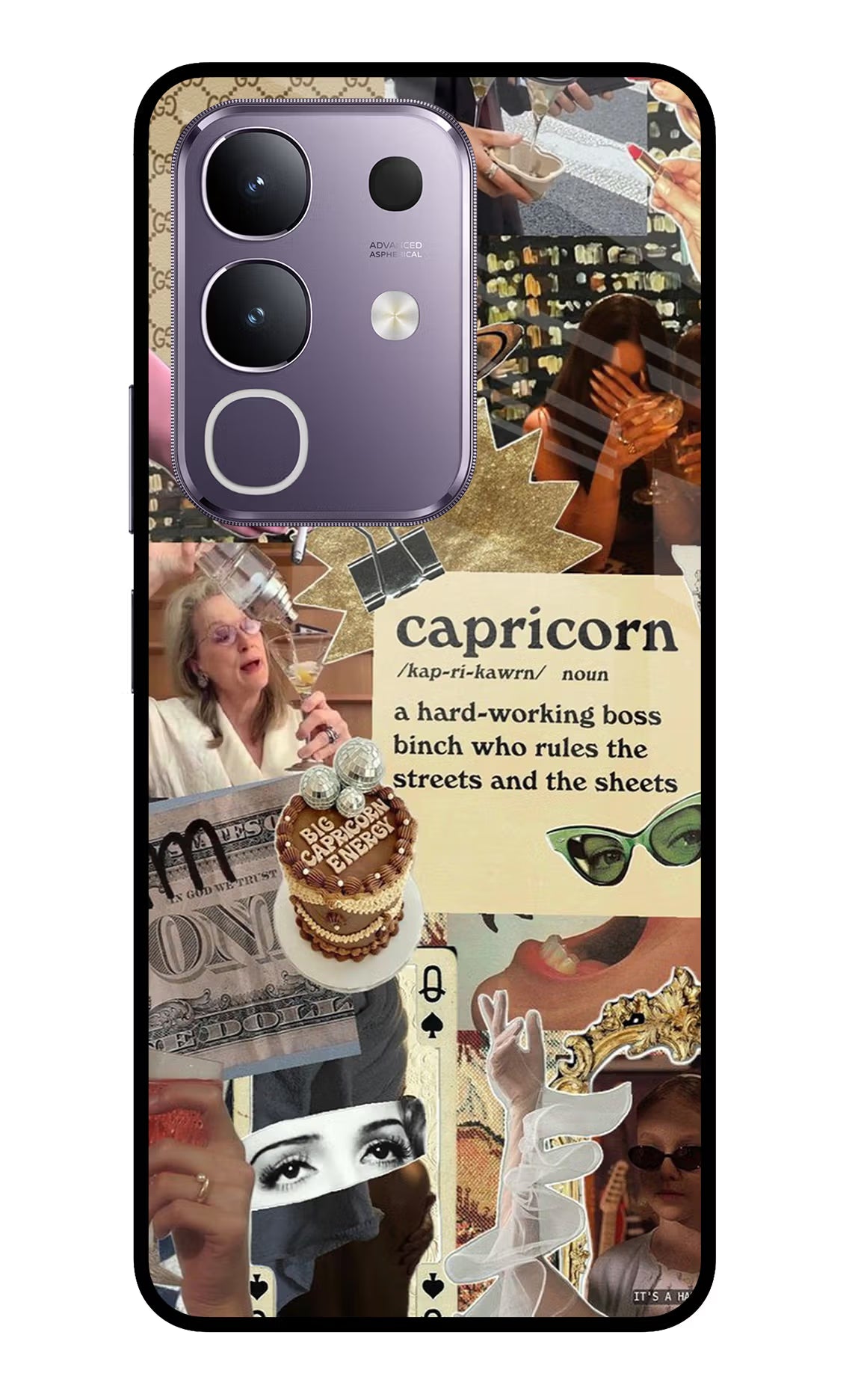Capricorn Zodiac Vivo T4x 5G Glass Case Back Cover by Casekaro