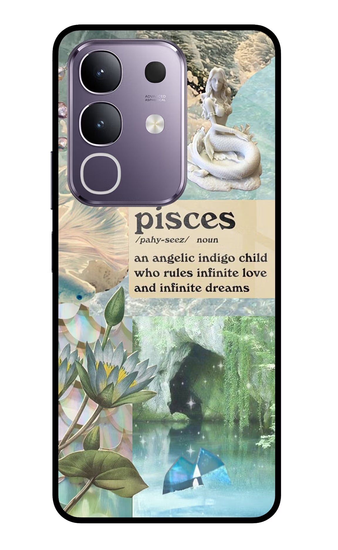 Pisces Zodiac Vivo T4x 5G Glass Case Back Cover by Casekaro