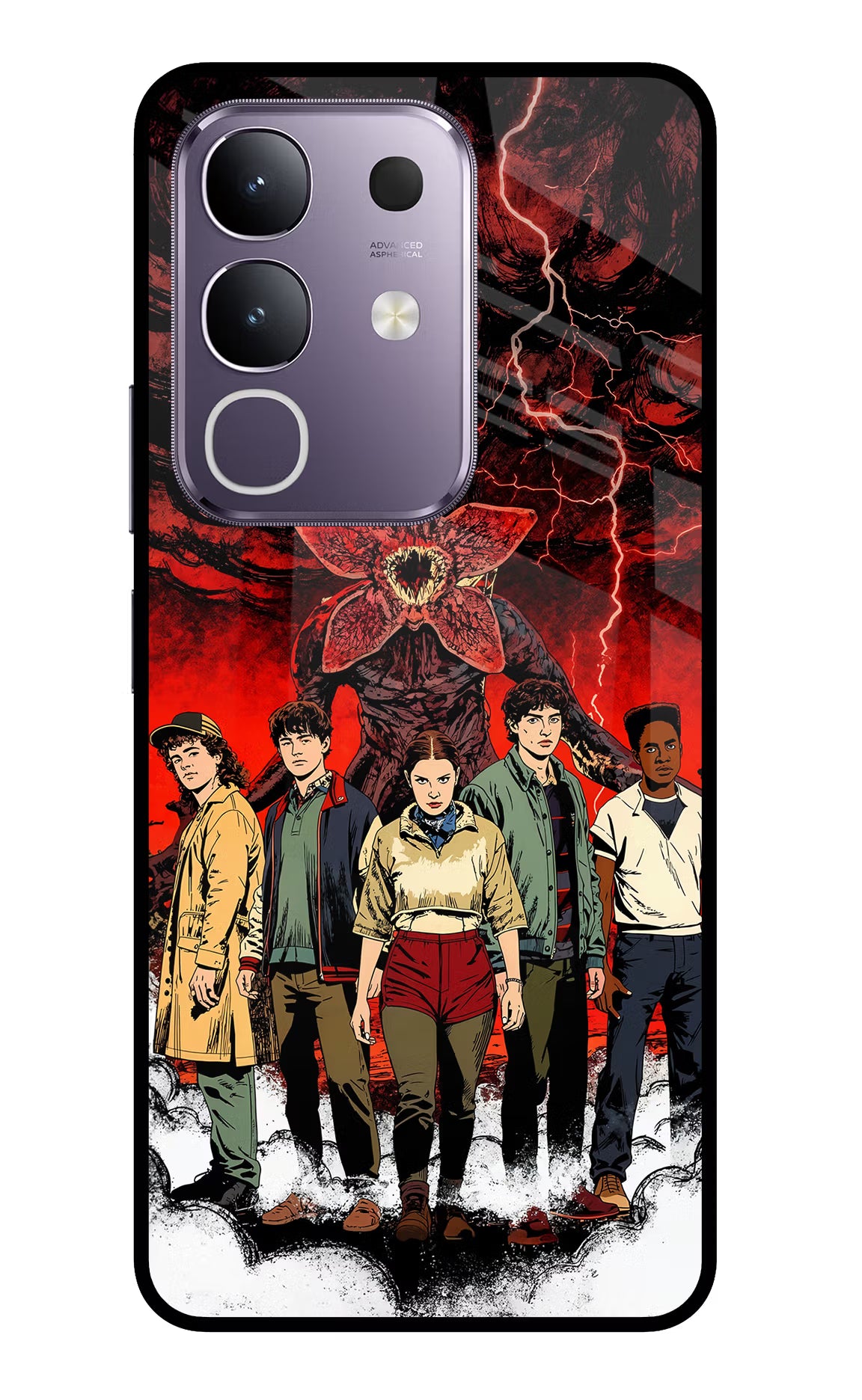 Ordinary Things Characters Vivo T4x 5G Glass Case Back Cover by Casekaro