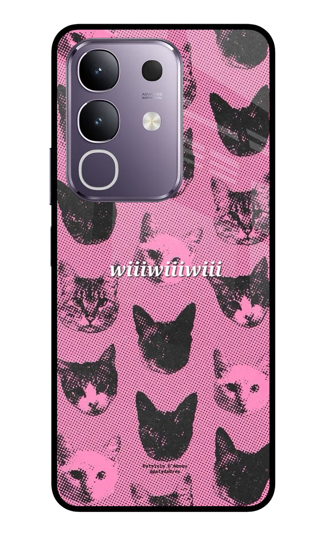 Pink Cats Vivo T4x 5G Glass Case
