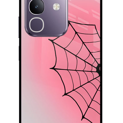 Pink Web Vivo T4x 5G Glass Case