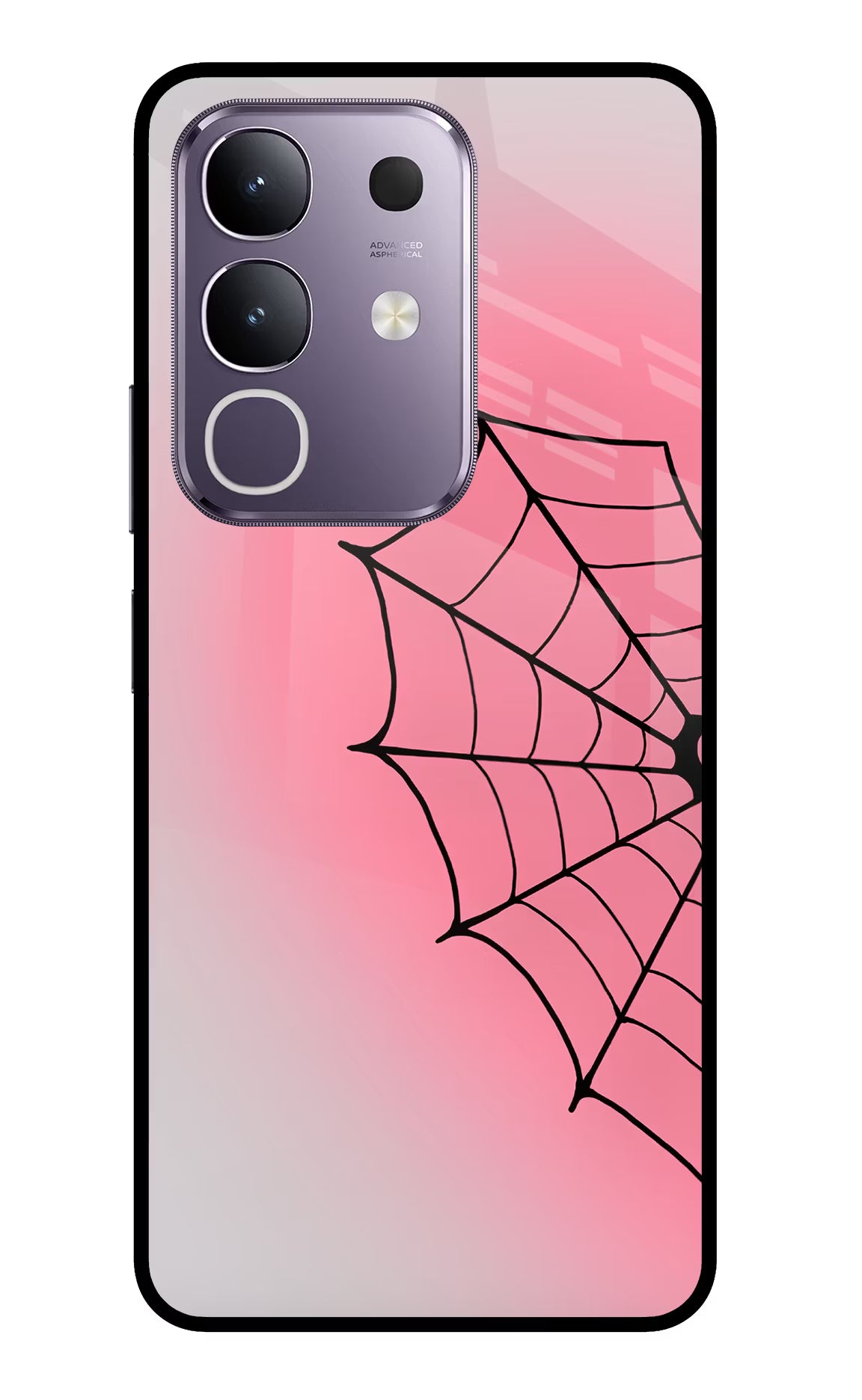 Pink Web Vivo T4x 5G Glass Case