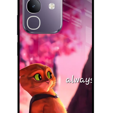 Always Cat Vivo T4x 5G Glass Case