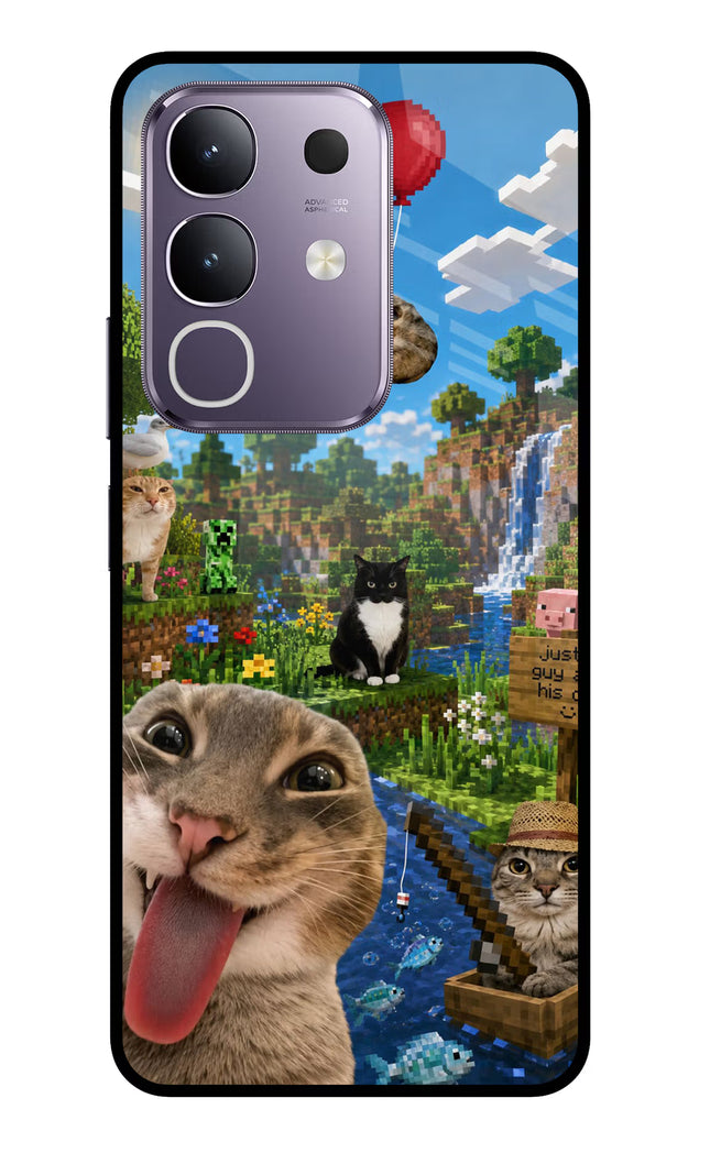Minecraft Cat Chaos Vivo T4x 5G Glass Case