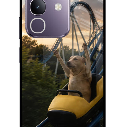 Rollercoaster Dog Vivo T4x 5G Glass Case