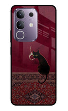 Midnight Cat Vivo T4x 5G Glass Case