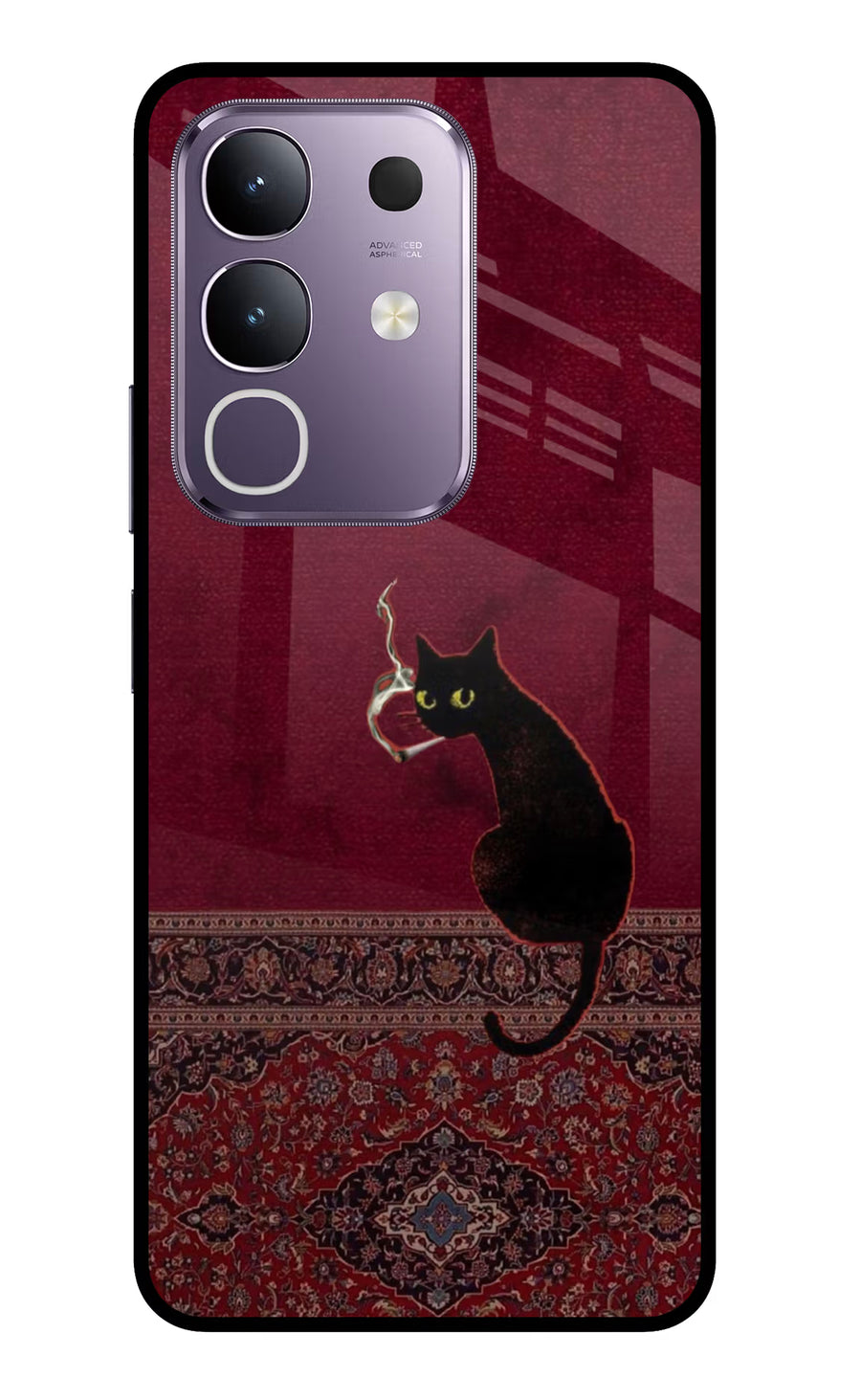 Midnight Cat Vivo T4x 5G Back Cover, Glass case