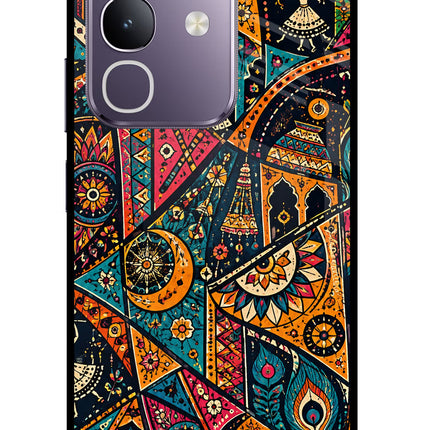 Folk Print Vivo T4x 5G Glass Case