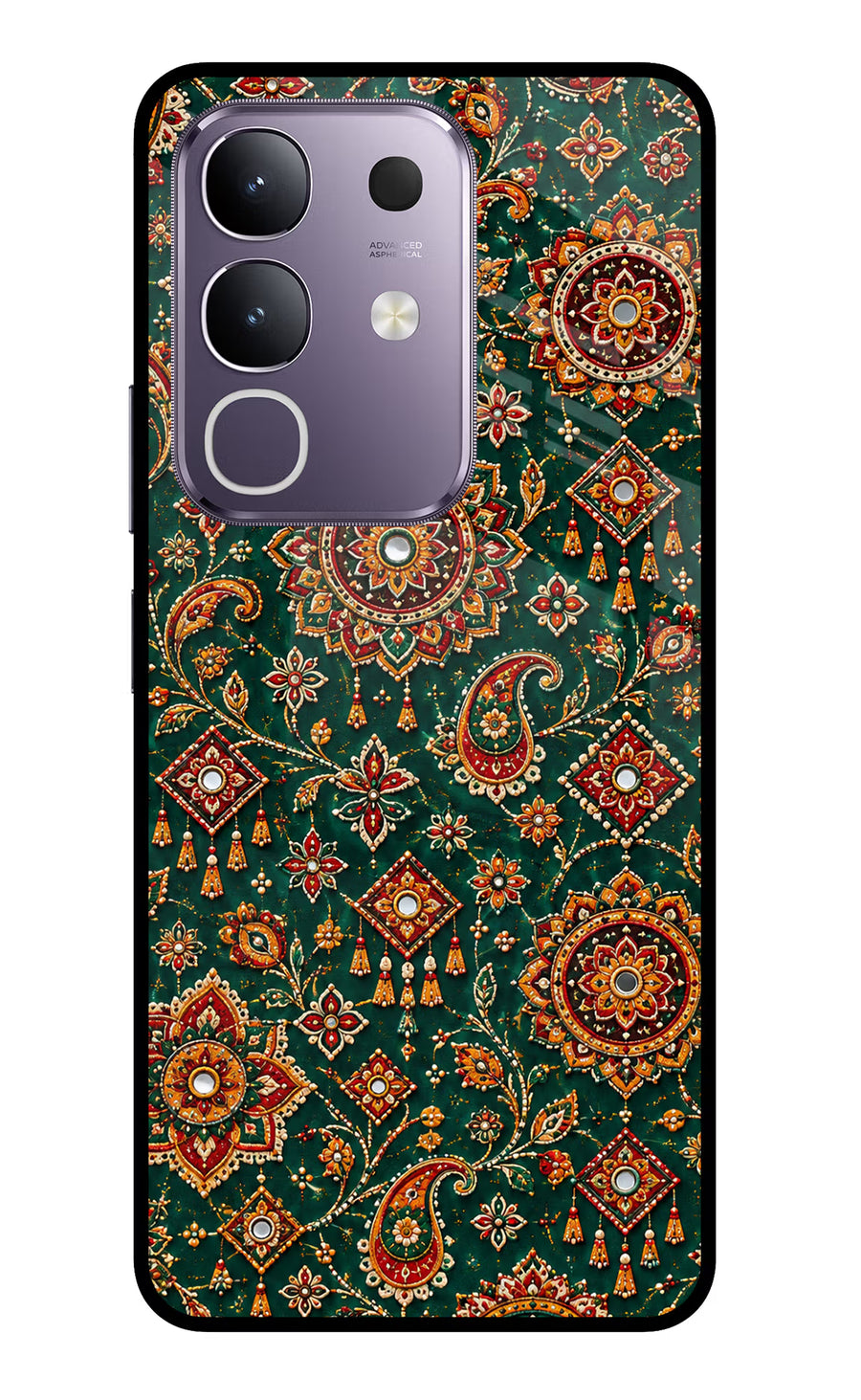 Green Pataka Vivo T4x 5G Back Cover, Glass case