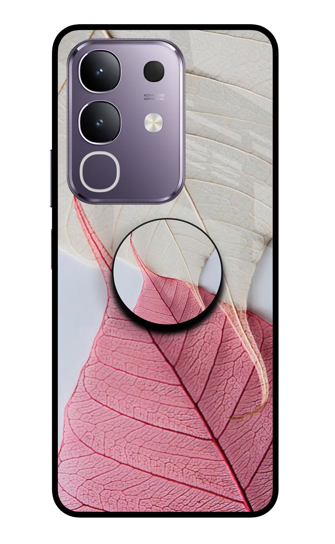 White Pink Leaf Vivo T4x 5G Pop Case by Casekaro