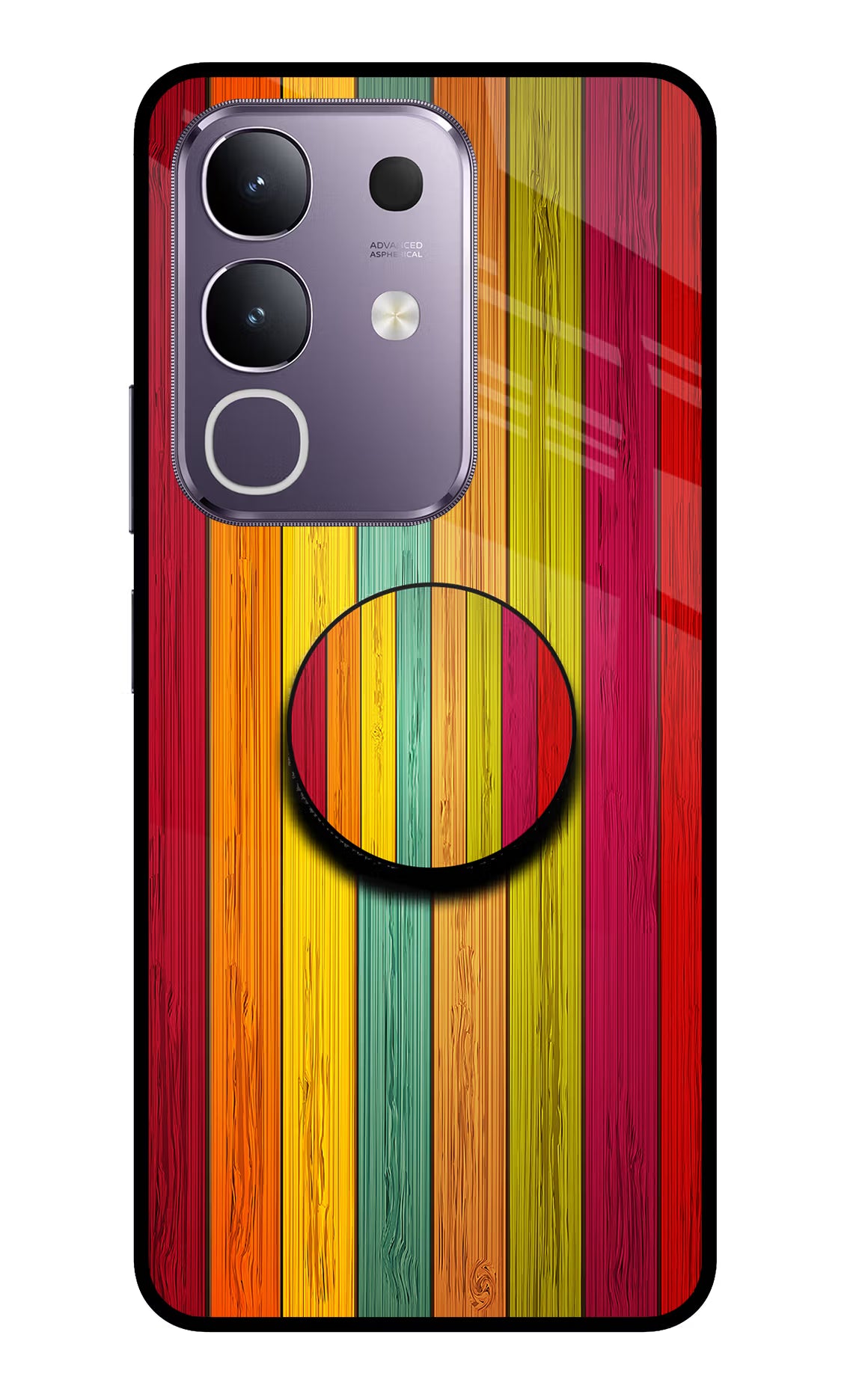 Multicolor Wooden Vivo T4x 5G Pop Case by Casekaro