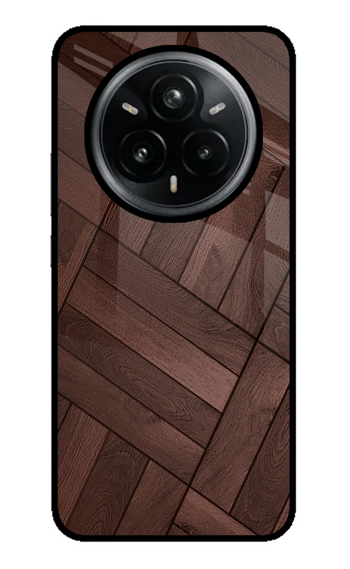 Wooden Texture Design Realme 14 Pro Plus 5G Glass Case Back Cover by Casekaro