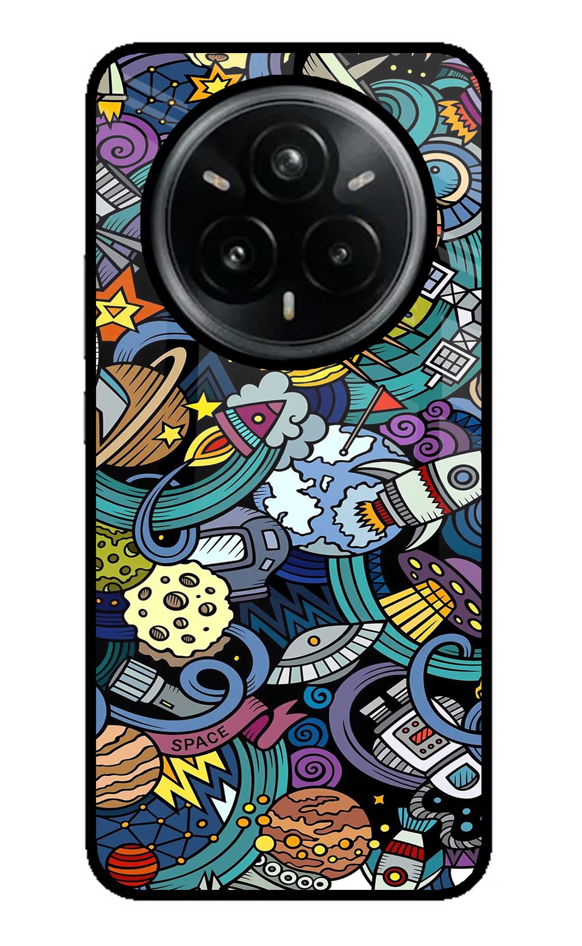 Space Abstract Realme 14 Pro Plus 5G Glass Case Back Cover by Casekaro
