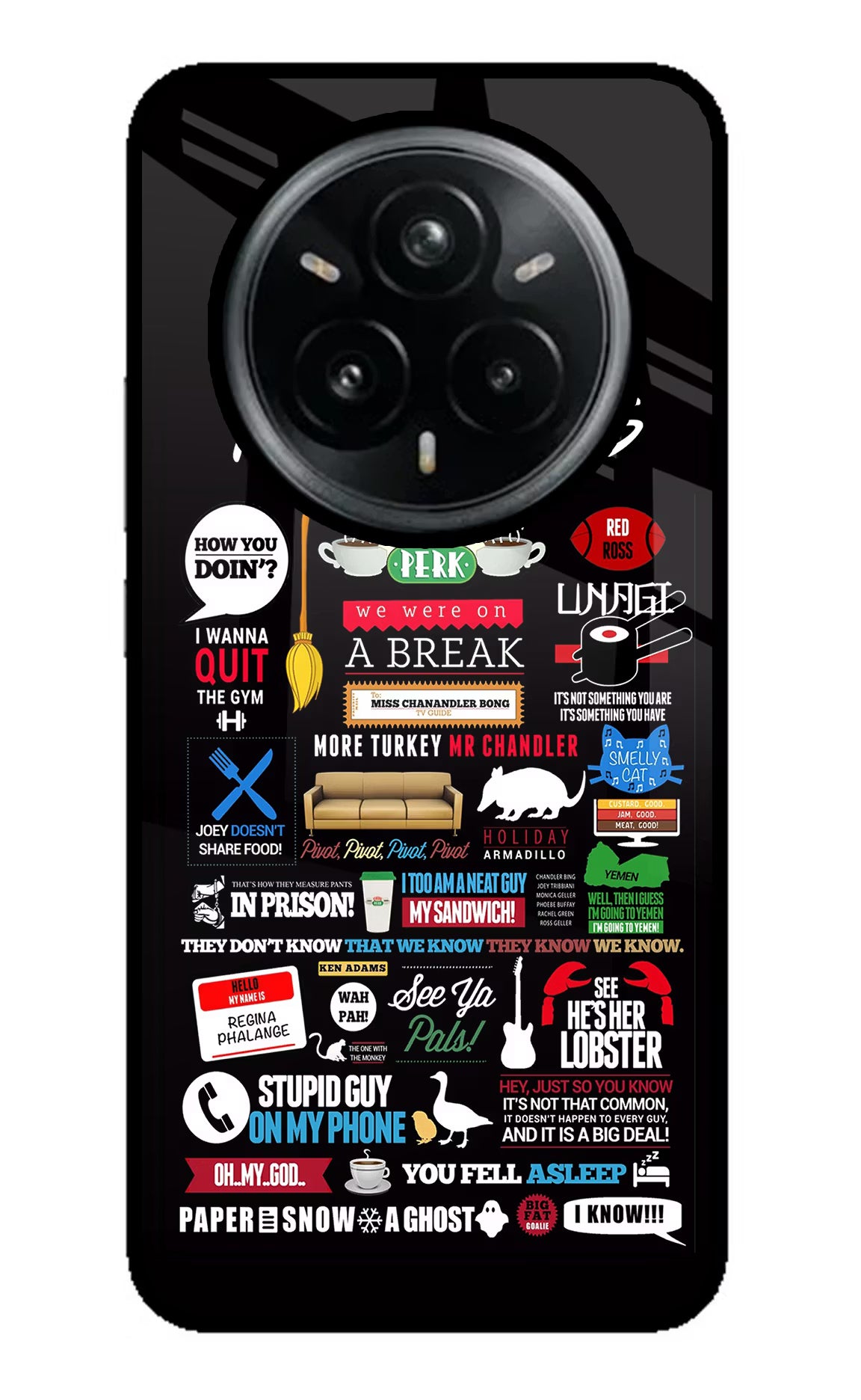 FRIENDS Realme 14 Pro Plus 5G Glass Case Back Cover by Casekaro