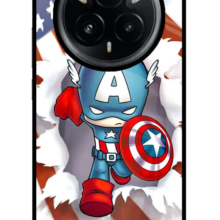 Captain America Realme 14 Pro Plus 5G Glass Case