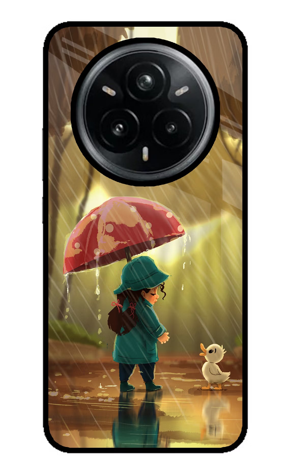 Rainy Day Realme 14 Pro Plus 5G Glass Case Back Cover by Casekaro