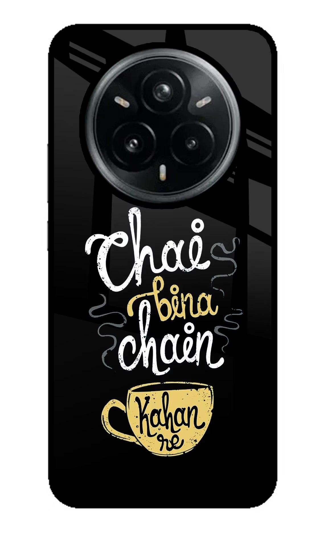 Chai Bina Chain Kaha Re Realme 14 Pro Plus 5G Glass Case Back Cover by Casekaro