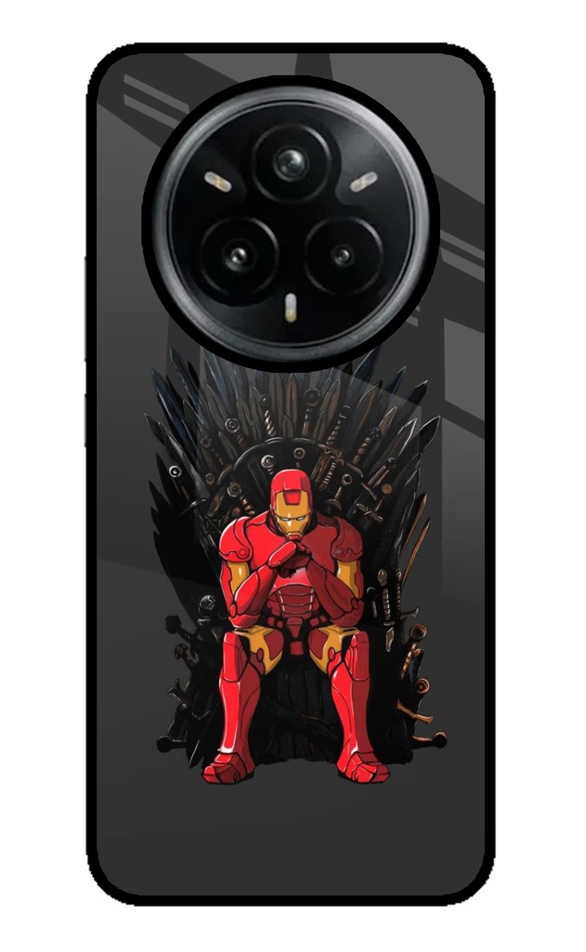 Ironman Throne Realme 14 Pro Plus 5G Glass Case Back Cover by Casekaro