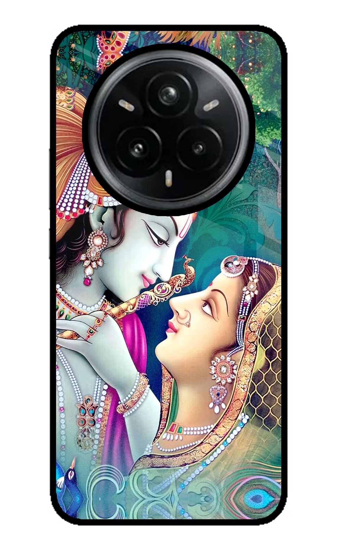 Lord Radha Krishna Realme 14 Pro Plus 5G Glass Case Back Cover by Casekaro