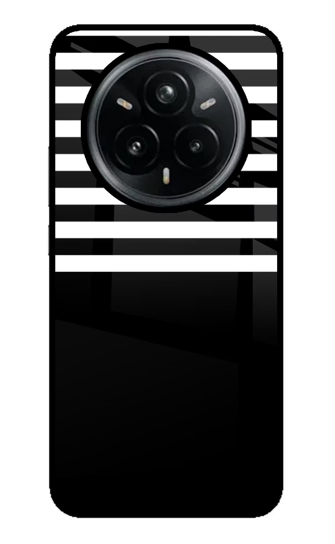 Black and White Print Realme 14 Pro Plus 5G Glass Case Back Cover by Casekaro
