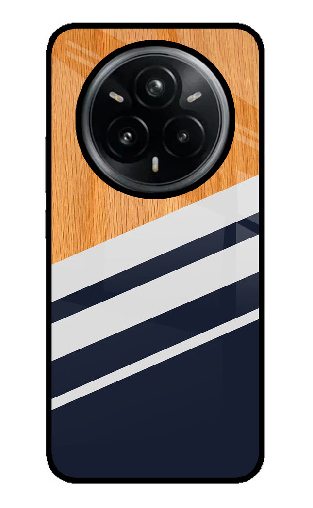 Blue and white wooden Realme 14 Pro Plus 5G Glass Case