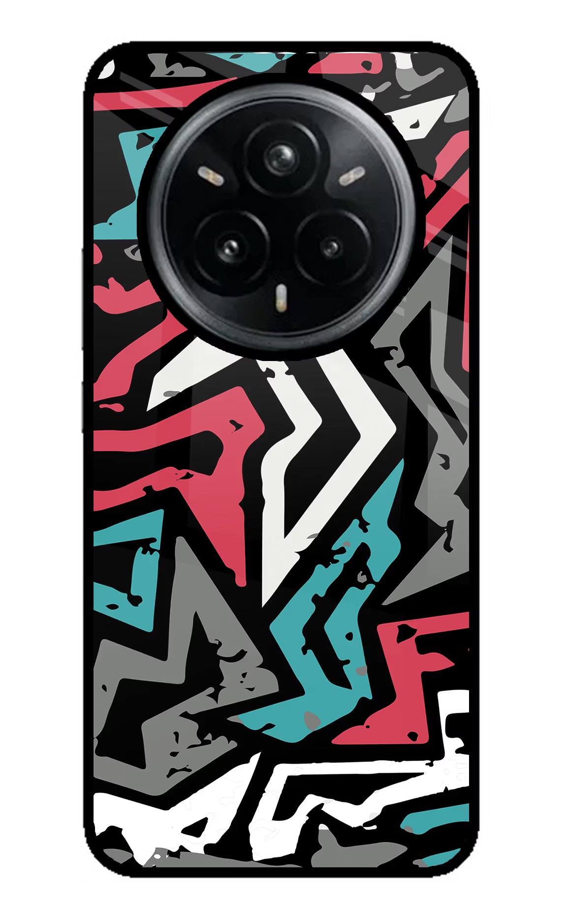 Geometric Graffiti Realme 14 Pro Plus 5G Glass Case Back Cover by Casekaro