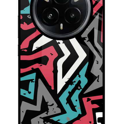 Geometric Graffiti Realme 14 Pro Plus 5G Glass Case